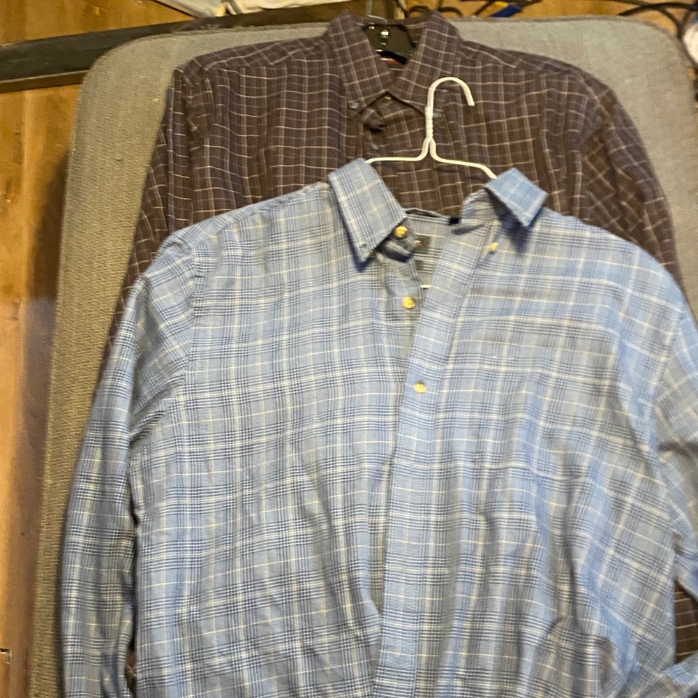 AND Men's Blue and Brown Checkered Shirt Set